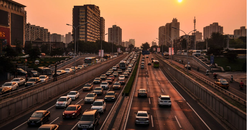 Cars sharing the road.