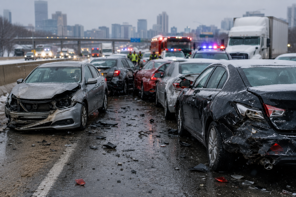 multi-car pileups on i-93
